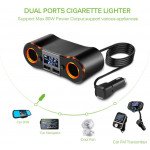 Wholesale Car Charger, Car Cigarette Lighter Socket Splitter Power Adapter Outlet USB Charger Support Voltmeter (A)